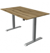 Sitz-Steh-Schreibtisch Move 1, elektrisch höhenverstellbar, 74-123cm (H), 140x80cm (BxT), rechteckig, eiche / silber