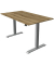 Sitz-Steh-Schreibtisch Move 1, elektrisch höhenverstellbar, 74-123cm (H), 140x80cm (BxT), rechteckig, eiche / silber