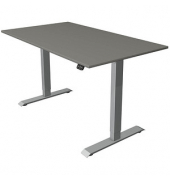 Sitz-Steh-Schreibtisch Move 1, elektrisch höhenverstellbar, 74-123cm (H), 140x80cm (BxT), rechteckig, graphit / silber