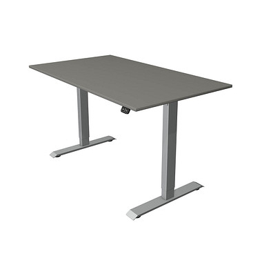 Sitz-Steh-Schreibtisch Move 1, elektrisch höhenverstellbar, 74-123cm (H), 140x80cm (BxT), rechteckig, graphit / silber