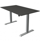 Sitz-Steh-Schreibtisch Move 1, elektrisch höhenverstellbar, 74-123cm (H), 140x80cm (BxT), rechteckig, anthrazit / silber