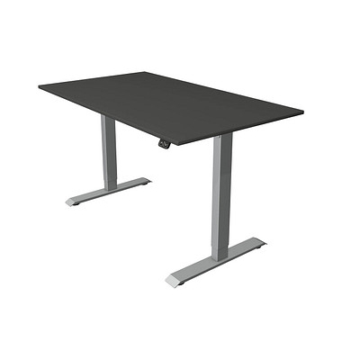 Sitz-Steh-Schreibtisch Move 1, elektrisch höhenverstellbar, 74-123cm (H), 140x80cm (BxT), rechteckig, anthrazit / silber
