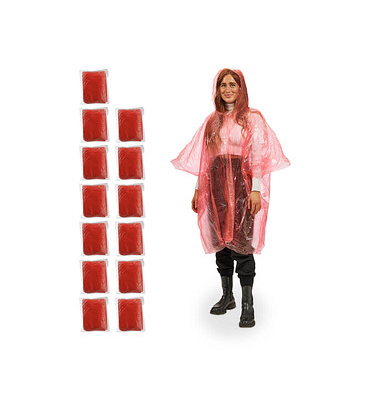 Regenponcho, rot, Größe Einheitsgröße