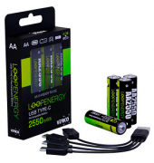 4 VERICO Akkus mit Ladegerät LoopEnergy AA2550 Mignon AA 1700 mAh