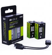 2 VERICO Akkus mit Ladegerät LoopEnergy PP3 9V E-Block 500 mAh