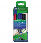 Folienstifte-Set Lumocolor permanent 318, 318 C6-1, farbig sortiert, 0,6mm, Rundspitze, nachf&uuml;llbar