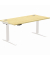 Schreibtisch LevadoT, elektrisch höhenverstellbar, 64-126cm (H), 140x80cm (BxT), rechteckig, ahorn / weiß