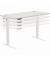 Schreibtisch LevadoT, elektrisch höhenverstellbar, 64-126cm (H), 140x80cm (BxT), rechteckig, grau / weiß