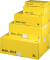 Versandkarton Mail-Box M 212 151 220 gelb, bis DIN Dokumenten- oder Warenversand von Artikeln bis zum A4-&Uuml;berformat, Versand mit