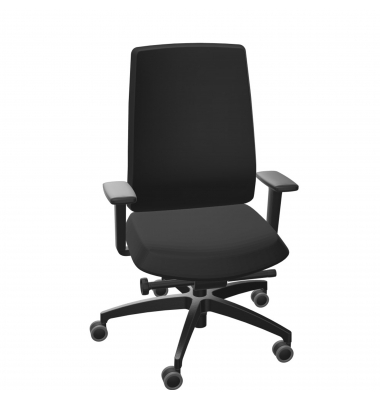 Bürodrehstuhl Indeed operator, schwarz / schwarz, mit Armlehnen, bis 150kg