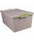 Aufbewahrungsbox Recycling Economie 62-NST-RDG, 62 Liter mit Deckel, außen 695x440x287mm, Polypropylen, 100 % recycelt taubengra