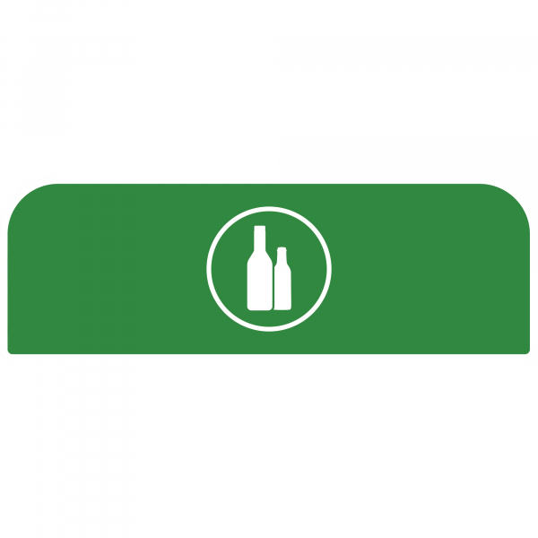 5407009501494 - Hinweistafel für konfigurierbare Recyclingstation von Rubbermaid für 87 Liter Behältereinheit B 489 x H 203 x T 20 mm Glas grün