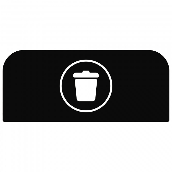 5407009501548 - Hinweistafel für konfigurierbare Recyclingstation von Rubbermaid für 57 Liter Behältereinheit B 367 x H 203 x T 20 mm Restmüll schwarz