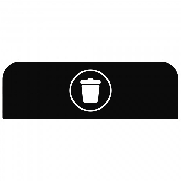 5407009501562 - Hinweistafel für konfigurierbare Recyclingstation von Rubbermaid für 87 Liter Behältereinheit B 489 x H 203 x T 20 mm Restmüll schwarz