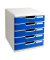 Schubladenbox Modulo 301003D llichtgrau/blau 5 Schubladen geschlossen