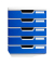 Schubladenbox Modulo 301003D llichtgrau/blau 5 Schubladen geschlossen