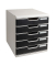 Schubladenbox Modulo 301014D lichtgrau/schwarz 5 Schubladen geschlossen