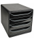 Schubladenbox Bigbox, 4 Schubladen, glänzend schwarz