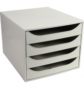 Schubladenbox Ecobox 228606D A4+ 4Schübe offen grgr