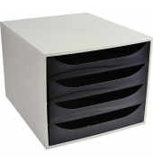 Schubladenbox Ecobox 2286014D A4+ 4Schübe offen grsw