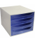 Exacompta Schubladenbox Ecobox 228610D A4+ 4Schübe offen greisbl.
