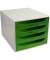 Exacompta Schubladenbox Ecobox 228697D A4+ 4Schübe offen grgn