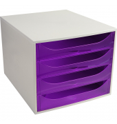 Schubladenbox Ecobox 228619D A4+ 4Schübe offen grvi