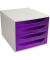 Exacompta Schubladenbox Ecobox 228619D A4+ 4Schübe offen grvi