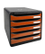 Schubladenbox Big-Box Plus mandarin DIN A4 mit 5 Schubladen