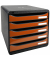 Schubladenbox Big-Box Plus mandarin DIN A4 mit 5 Schubladen
