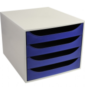 Schubladenbox Ecobox 2286104D A4+ 4Schübe offen grbl