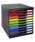 Schubladenbox Modulo 302798D schwarz/bunt 10 Schubladen geschlossen