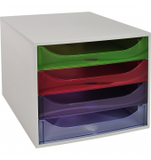 Schubladenbox Ecobox 228699D A4+ 4Schübe offen grharlek
