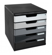 Schubladenbox Modulo 301794D A4+ 5Schübe swshadegrey