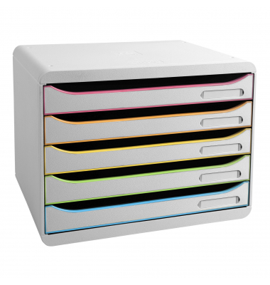 Exacompta Schubladenbox BIG-BOX PLUS 308714D quer 5Sch. harlekinws