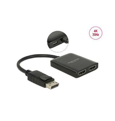 DeLOCK DisplayPort 1.2HDMI-A, 4K 30 Hz Splitter