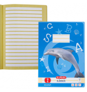 Schulheft 10767267 x.book, Lineatur 2 / Schreiblern-Lineatur, A4, 80g, blau, 32 Blatt / 64 Seiten