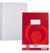 Schulheft 340406 x.book, Lineatur 40 / kariert mit umlaufendem Rand, A4, 80g, rot, 32 Blatt / 64 Seiten