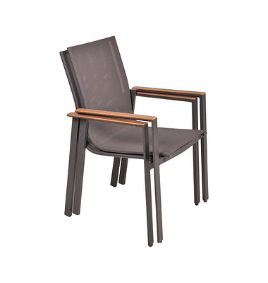 2 Garden Pleasure Gartenstühle Silea grau