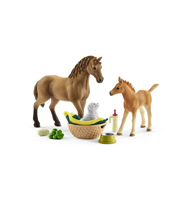 Schleich Horse Club 42432 Sarahs Tierbaby-Pflege Spielfiguren-Set