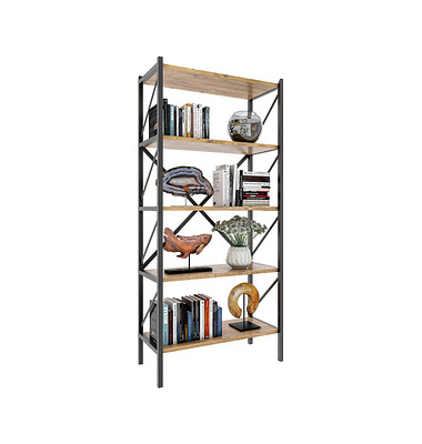 VCM my home Bücherregal Insasi honigeiche 66,0 x 34,0 x 160,0 cm