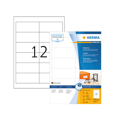 Etiketten Special 10781, wei&szlig;, 97x42,3mm, rechteckig