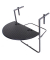 Beistelltisch Ventana 304725, 73cm (H), 60x43cm (BxT), halbrund, grau / schwarz