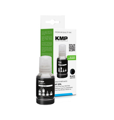 KMP schwarz Tintenflasche kompatibel zu HP 32XL (1VV24AE)