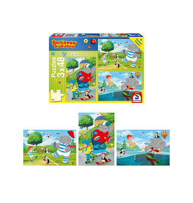 Schmidt Benjamin Blümchen Sport und Spiel mit Törööö! Puzzle 3 x 48 Teile