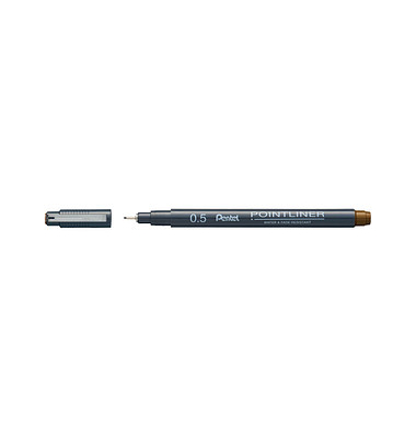 Fineliner Pointliner, S20P-5SP, schwarz (Schreibfarbe: sepia), 0,5mm