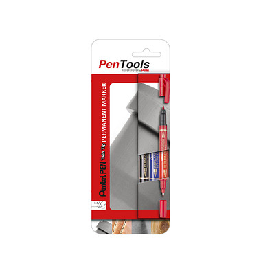 3 Pentel PenTool N75W-PRO3ABCEU Permanentmarker farbsortiert 0,3-1,2 mm