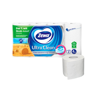 Toilettenpapier Ultra Clean 830511, 4-lagig, weiß, 135 Blatt/Rolle,