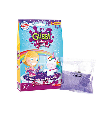 Schleim Glibbi Einhorn Glitzerbad violett Badeschleim