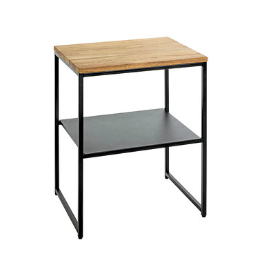 Beistelltisch 37337, 60cm (H), 45x35cm (BxT), rechteckig, eiche / schwarz